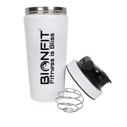 BIONFIT Stainless Steel Gym Shaker Bottle for Protein Shake, Sports and Hiking Bottle 700 ml Shaker