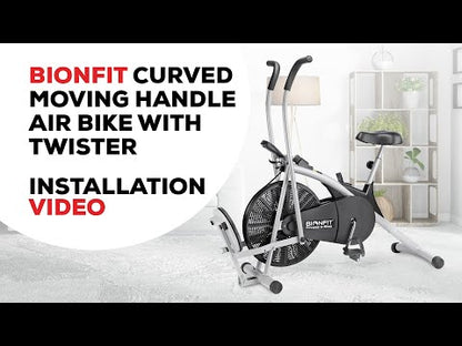 Bionfit ON03CM Curved Moving Handle Air Bike with Twister - The Next Generation of Cardio Fitness Equipment