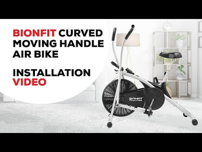 Bionfit ON01CM 100kg Max Weight Curved Moving Handle Air Bike - Full Body Workout