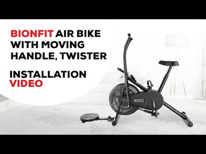 Bionfit ON03M Air Bike Indoor Exercise Cycle for Home with Moving Handle, Twister