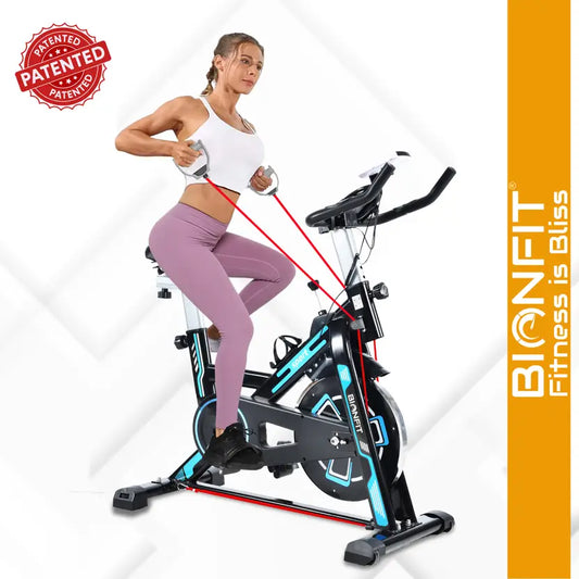 BIONFIT 6KG Night Fury Pro Spin Cycle with Calorie & Pulse Rate Sensor Indoor Cycles Exercise Bike  (Blue)