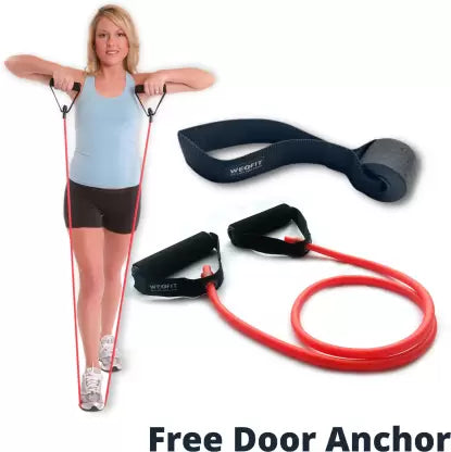 WErFIT Resistance Single Toning Tube Free Door Anchor Body Workout & Stretching (9-12KG) Resistance Tube