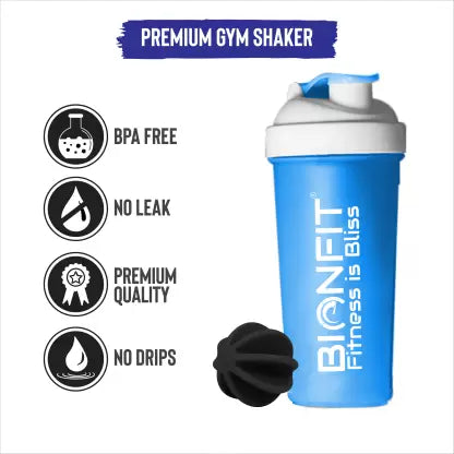 BIONFIT Leak-Proof Protein Shake Bottle - (700ml) Shaker Gym Bottle