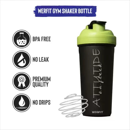 WErFIT Shaker Bottles Pack of 2, for Protein Shake Gym Sipper Bottle for Men & Women, 700 ml Shaker